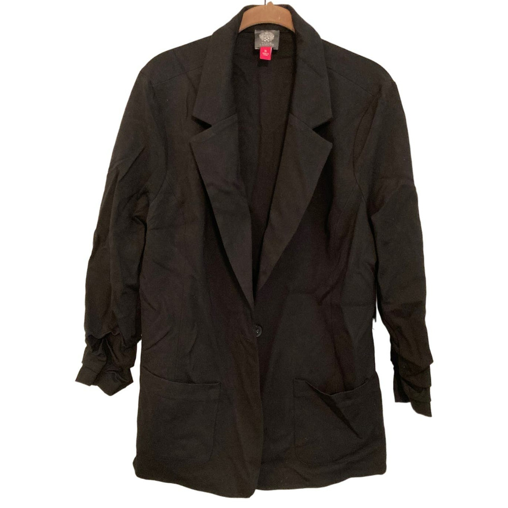 Vince Camuto Ruch Sleeve One-Button Jacket MEDIUM career work Rich Black NWT - Picture 3 of 6